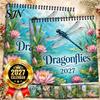 Decorative Nature Scenery Dragonflies 2027 Wall Calendar, Dragonfly And Pond Art Minimalist Monthly Note Pad 12 Month Hanging Planner for Daily