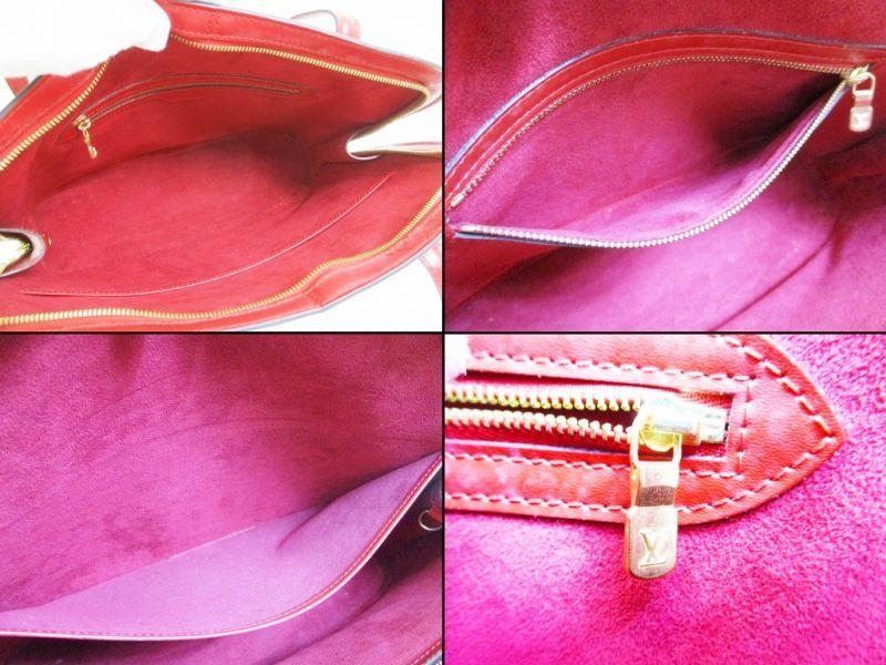 Authentic LOUIS VUITTON Epi Leather Red Tote Shoppers Bag Purse Lussac #6973 Seller refurbished