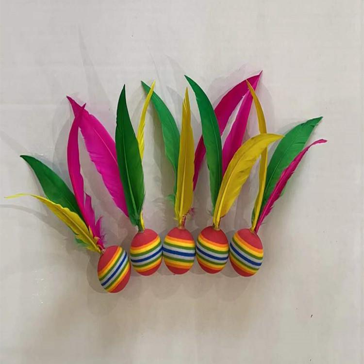 Three-Feathered High Elasticity Jianqiu Shuttlecock with Colored Large-Head and Sponge