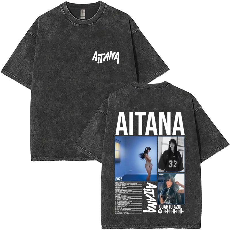 Butterfly Aitana Fashion Graphic Retro Washed Tshirt Men Women Short Sleeve Cotton T Shirts Aesthetic Trend Cotton YK Clothing