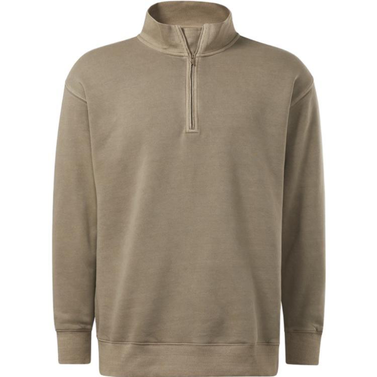 Reebok Sweatshirts Unisex Khaki Stand Collar Moderate Regular HM5364
