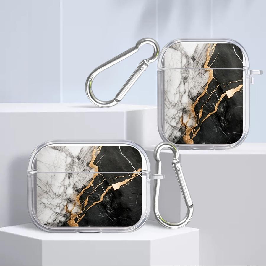 Модный Чехол с Мраморным Узором Для Airpods Pro3 Pro2 4 2 1 Pro 3 Прозрачный Чехол-Крышка для Наушников