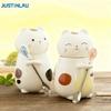 JUSTINLAU Милые кружки с крышкой и ложкой Трехмерный кот Кофейные молочные чашки Забавная посуда Студенческая бутылка для воды Керамическая кружка