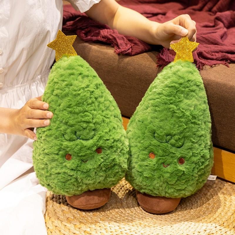 35cm Christmas Green Tree Plush Pillow Doll For Room And Sofa Decoration