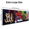 118 x 20 Inches 70s 80s Train Theme Yard Door Banner Sign Disco Party Decoration Banner Neon Light Flash Newborn Baby Show Birthday Party Cake Table
