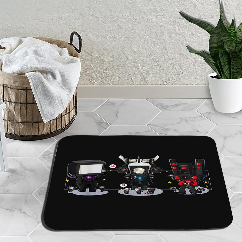 Skibidi Toilet Door Mat Speakerman Camera Man Soft Tufted Bedroom Bedside Carpet Home Decoration Area Rug Cartoon Kitchen Bath Mat