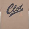 Air Jordan X CLOT Crossover Logo Printed T-Shirt Khaki Men Streetwear AV6260-202