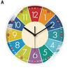Wall Clock Scientific Design Easy To Read Silent Non-Ticking Battery Operated Colorful Clock Classroom Nursery Time Learn Tool