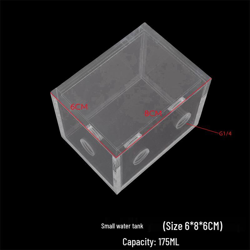 Прозрачный акриловый мини-резервуар для воды с водяным охлаждением, резьба в 2 точках, различные размеры