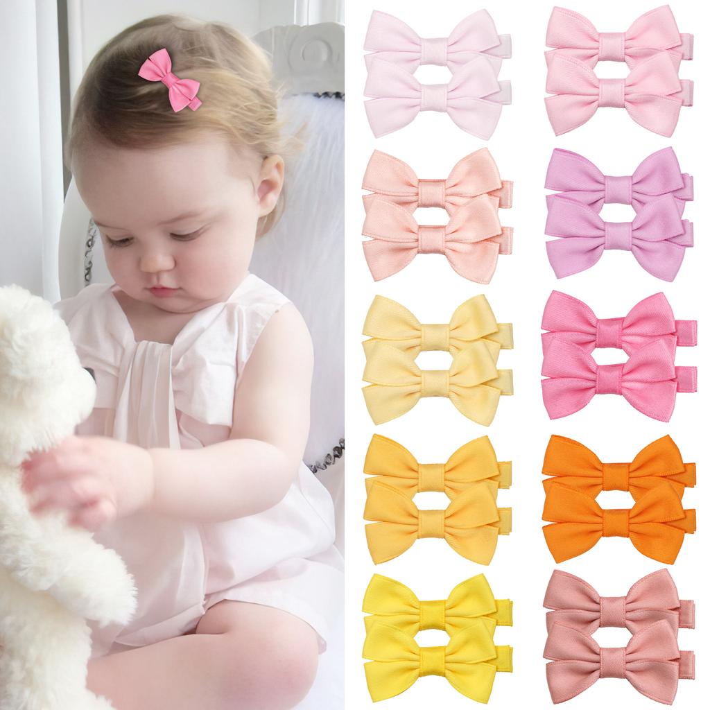 12/20 Pcs 2Inch Baby Hair Bows Clips Fully Lined No Slip for Fine Hair Baby Girls Infants Toddlers Kids Hair Barrettes