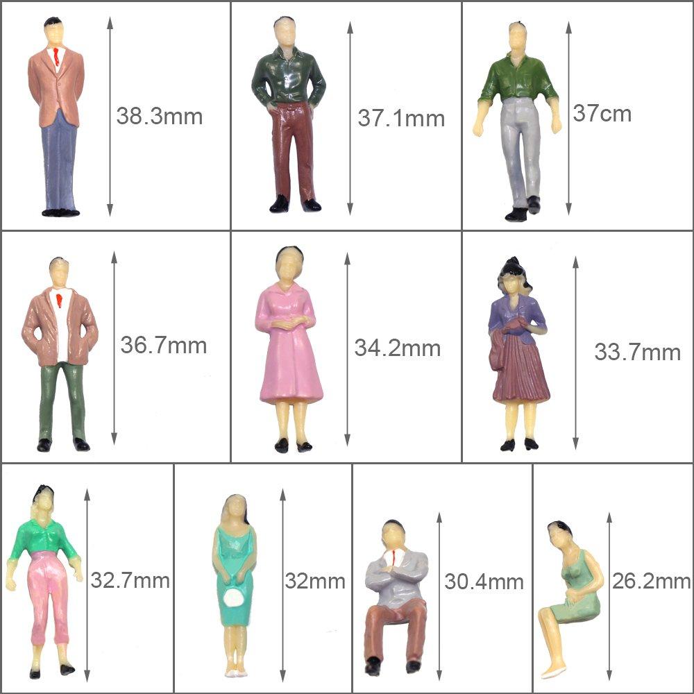 Коллекция декораций Кукла-человек Фигурка художника 35 мм 50 штук Миниатюрный садовый декор Модель железной дороги Модель здания Диорама Образовательная