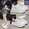 Fashion 2025 Spring Women's New Versatile Casual Leather Muffin Skateboard Shoes Single Shoes Platform White Shoes