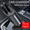 24V 12V Car Power Adapter PD USB Chargers QC 3.0 Socket Splitter Auto Cigar Lighter Plug 4 Ports Type-C Lighting Cable Extender