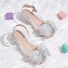 Зима 2025 Нескользящие Повседневные Модные Сандалии для Маленькой Девочки - Детские Туфли на Высоком Каблуке Принцессы