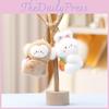 Rabbit And Monkey Plush Keychain With Carrot Peach Design For Decor Backpack