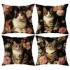 Элегантный кот - Цветочные наволочкиНаволочка для диванной подушки в гостиной, мягкая и удобная, украшение для спальни