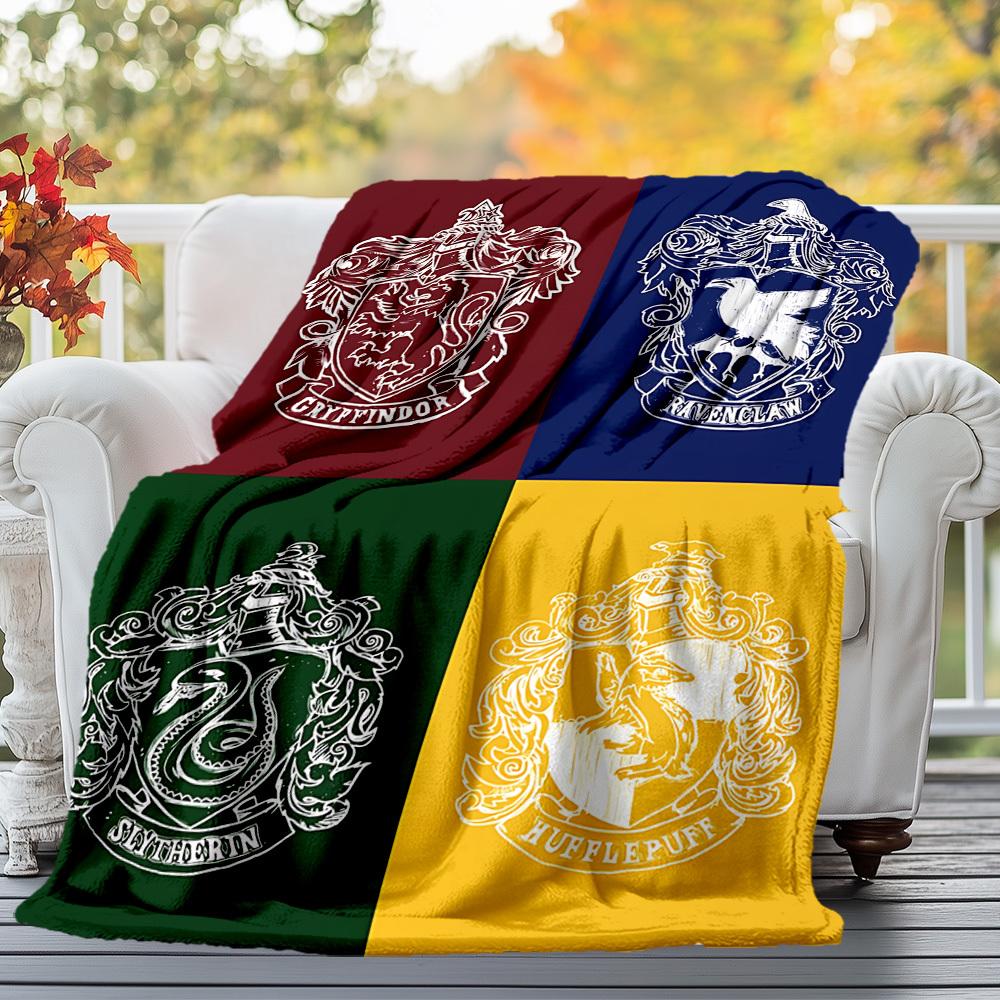 1 шт. Гриффиндор Когтевран Слизерин Пуффендуй Наружная фланелевая плед-одеяло Всесезонное Мягкое тепло, Декор для дома 1031226