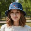 Модная джинсовая панама с вышивкой арбуза и клубники, джинсовая шляпа-федора с рисунком бабочки, широкие поля, пляжная шляпа, для путешествий