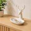 Modern Entryway Tray 3D Printed Deer Jewelry Tray, Nordic Style Antler Ring Holder, Minimalist Bedroom Aesthetic Decor Desk Organizer for Dresser,