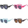 Style Geometric Oversized Sunglasses Uv400 Black Frame Round Glasses Travel For