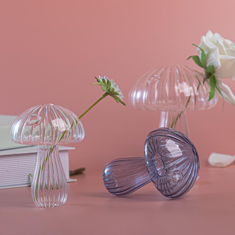 Ваза 1 шт. Прозрачный стеклянный гриб, настольное украшение для дома, гидропонная цветочная композиция, ароматерапия, отель, домашний интерьер, гостиная