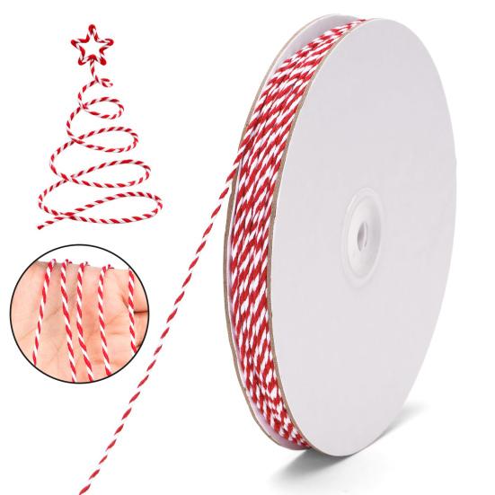 Красно-белый хлопковый шпагат 2 мм шпагат пекаря рождественская лента нить для рукоделия искусства садоводства растений подарочной упаковки дома свадьбы праздничного декора
