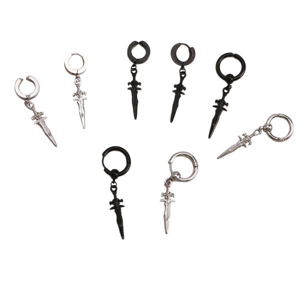 Pierced For Women Black Silver Cross Clip On Earrings Ear Cuff Korean Stud Earrings Men Ear Clips