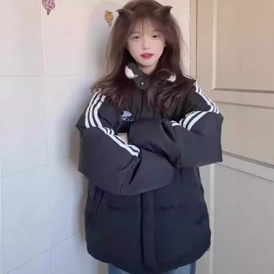 2025 хлопковая куртка стеганая одежда женская зимняя новая парная студенческая стеганая куртка свободная утолщенная куртка-пуховик