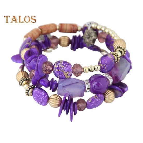 Unisex Bracelet Alloy Irregular Shape Stones Multi-layered Stacking Retro Ethnic Bohemian Faux Turquoise Faux Agate Adjustable Elastic Cord Wrist