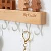 Wooden Key Hook Rack Wall Mounted Door Back Clothes Hook  For Kitchen Bathroom Bedroom