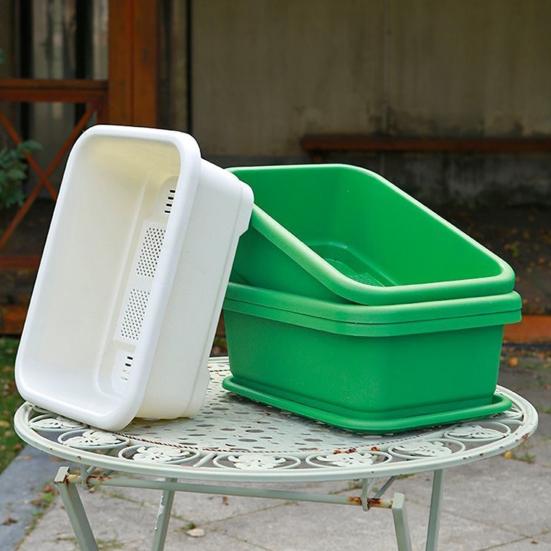 Прямоугольный цветочный ящик с сетчатым дном, цветочный горшок с поддоном, многоразовое балконное кашпо