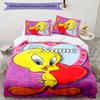 3pcs Tweety3 Cover Set - Personalized Name, HD Printed Bedding with 1 Cover and 2 Pillowcases - Perfect for Home Decor, Easy Care