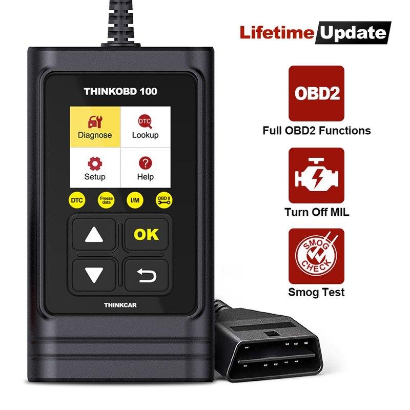 THINKCAR THINKOBD 100 Автомобильный OBD2 сканер Читатель кодов ошибок автомобиля Сброс кодов Тест на выбросы 10 режимов OBD 2 Функция Автомобильная диагностика