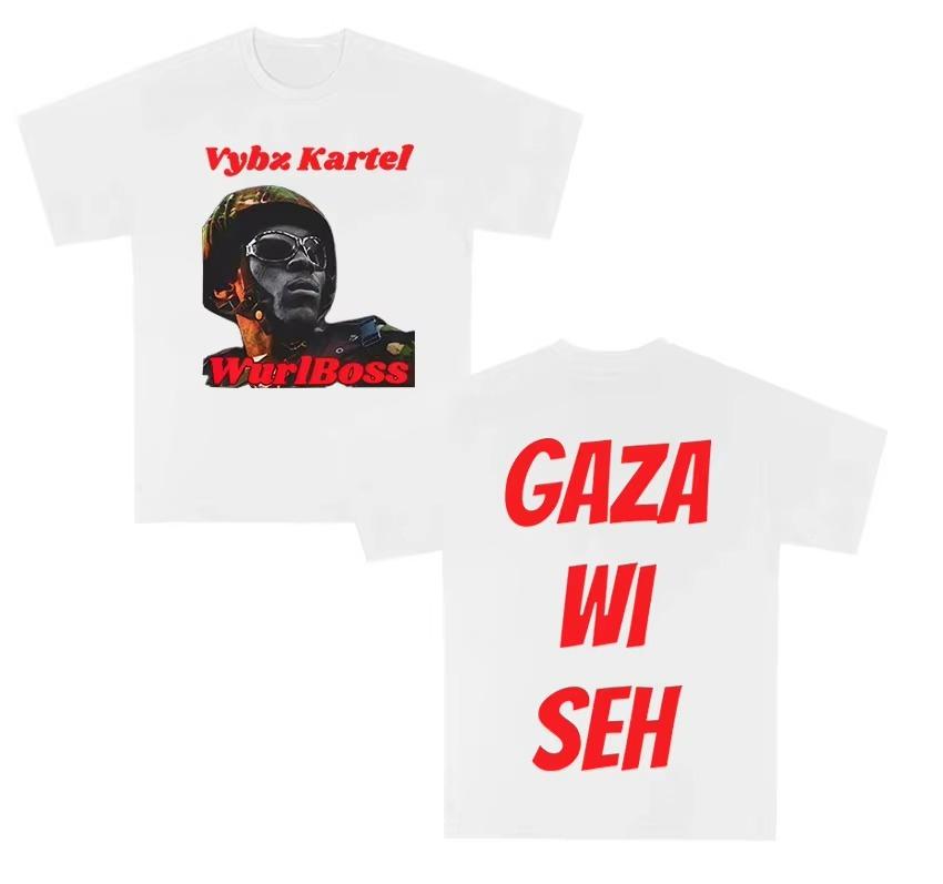 Rapper Vybz Kartels Bestselling New Album Tshirt Unisex Fashionable Retro 2026 Summer Print Pure Cotton Shortsleeved top