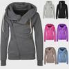 2024 Women's Sports Cardigan with Side Zipper and Hood