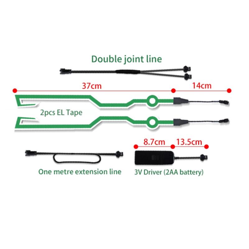 Велосипедный Мотоциклетный Шлем Светодиодная Холодная Подсветка Самоклеящаяся Светоотражающая Светящаяся Наклейка Полоса Модифицированная Водонепроницаемая Декорация