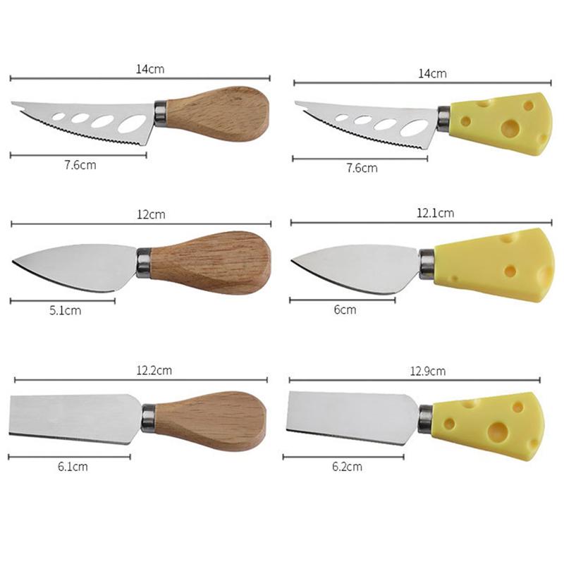 1шт стальные ножи для сыра из нержавеющей стали с бамбуковой деревянной ручкой для нарезки сыра