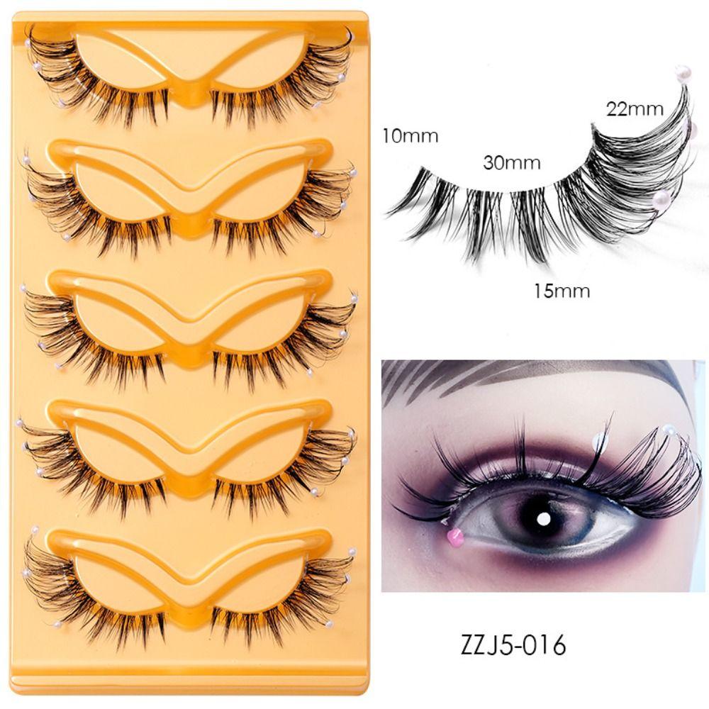 5 пар натуральных пушистых накладных ресниц из искусственной норки, портативные, декоративные ресницы для макияжа