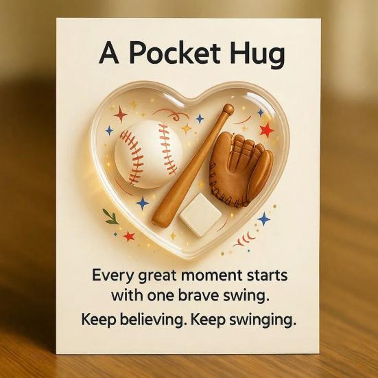 Sports-Themed Pocket Hug Football Golf Tennis Soccer Baseball Pocket Hug Heart Token Emotional Support Gift