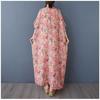 Women's Vintage Long Dress with Cotton and Linen Patterns