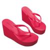 2024 High-heeled Shoes Lady House Slippers Platform Slides Low On A Wedge Rubber Flip Flops Summer Sand New Woman's Candy Colors