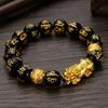 Feng Shui Attract Wealth Men Women Obsidian Stone Beads Bracelets Wristband Good Luck Bangle