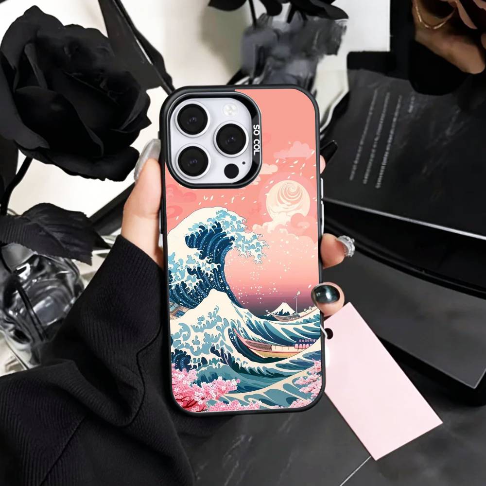 cool G-Great W-Wave Kanagawa   Phone Case For iPhone17,16,15,14,13,12,11 Plus,Pro Max Colored Silver Plated Inside Cover