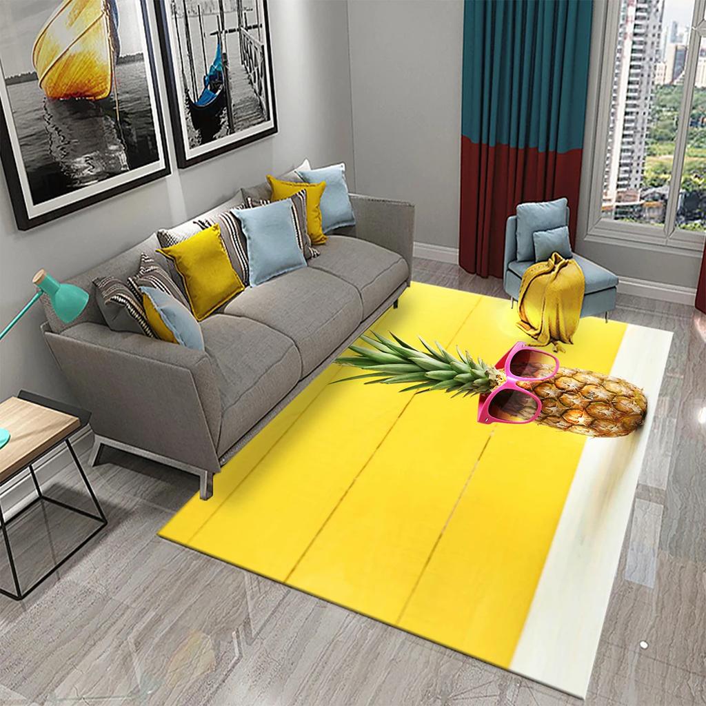 3D Забавный Ковер Ананас Ковры с Рисунком Свежих Фруктов Ковер для Гостиной Коврик для Пола в Детской Спальне Ковер Окно Прикроватный Домашний Декор