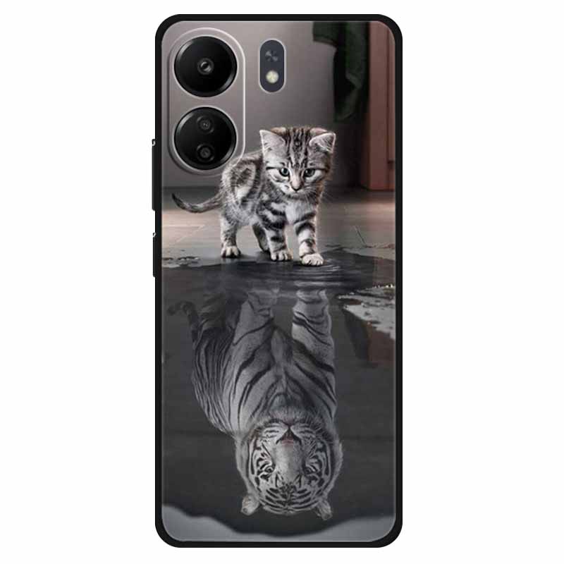 Funda For Xiaomi Poco C65 Case Soft Lion Wolf Black Shockproof Back Cover for Poco C65 C 65 Soft Case Poco C65 Cool Soft Bumper