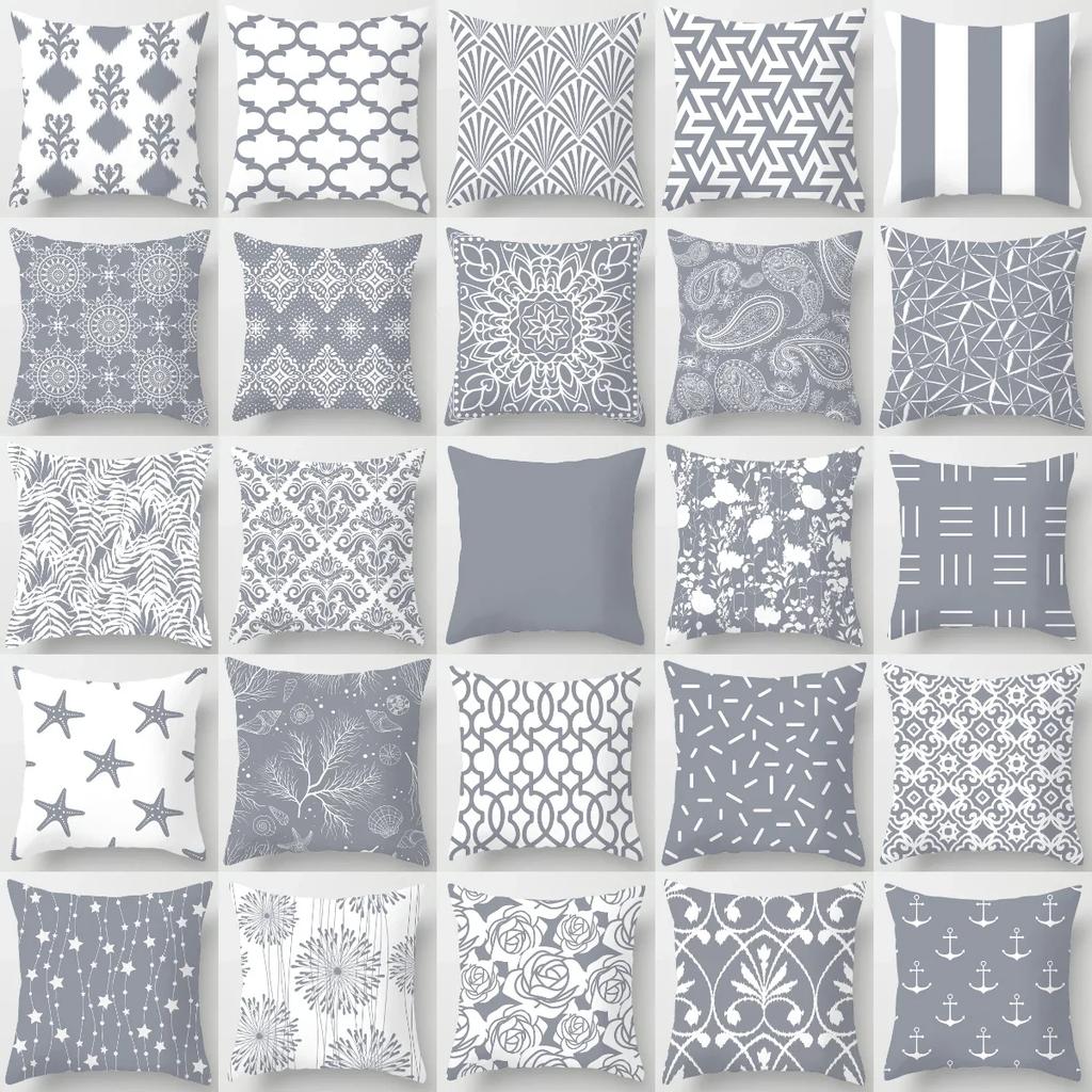 Brand New Gray Nordic Geometry Cushion Cover Hot Modern Sofa Couch Throw Pillows Cover Livingroom Decorative Simple Pillows Case