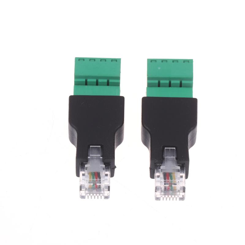 1/2 шт. 6P4C Штекер на 4-контактный винтовой клеммный преобразователь RJ11 Ethernet-разъем для телефонного приемника Удлинительный кабель-адаптер