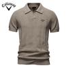 Callaway 2025 Summer New Embroidered Men's Polo Shirt Striped Hollow Short Sleeve Sweater Polo Shirt Men