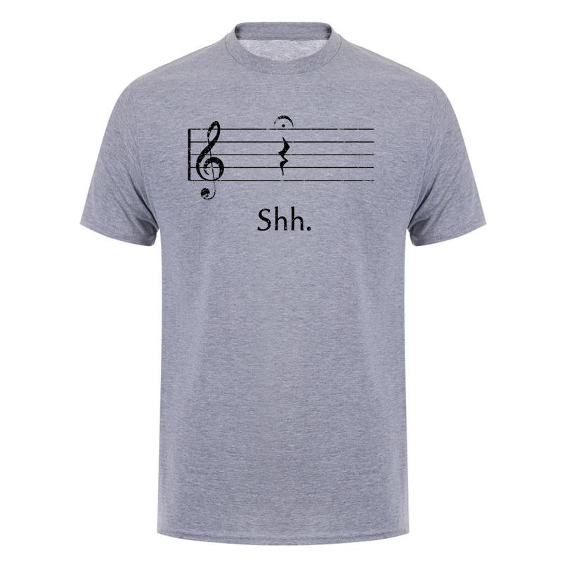 Shh Quarter Rest Fermata Funny Music Graphic Tshirts Musician Teacher Band Lover Cotton Tshirt Tops Da465