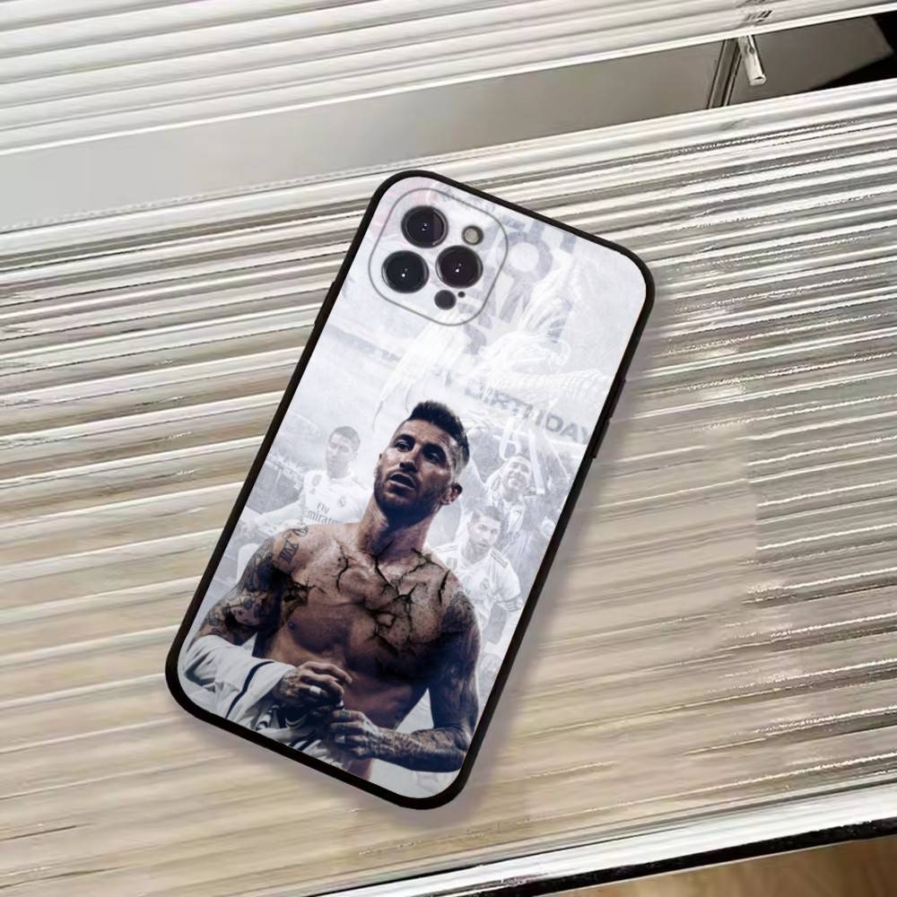 Футбольная поддержка S-Серхио Рамос Чехол для телефона для iPhone 17,16,15,14,13,12,11 Plus,Pro Max,XS,Мягкий силиконовый черный чехол